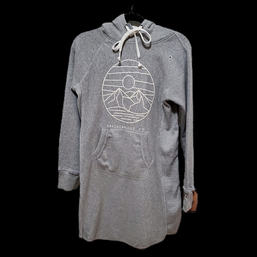 Athleisure Sweatshirt Dress Heather Gray Midi Dress Casual Size Medium